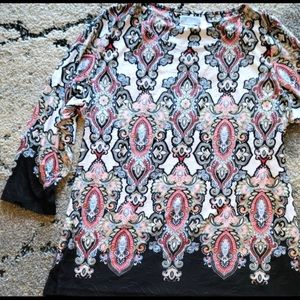 JM Collection Blouse top Jacquard Textured